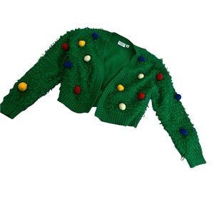 MIGHTY FINE WOMEN'S LOOP POMS LONG SLEEVE UGLY CHRISTMAS SWEATER-used